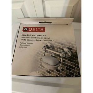 New Delta Faucet DF701PC Bath Hardware Accessory Soap‎ Dish with Assist Bar